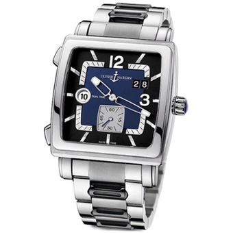 ユリスナルダン スーパーコピー 243-92-7-632 GMT Quadrato Dual Time メンズ 腕時計