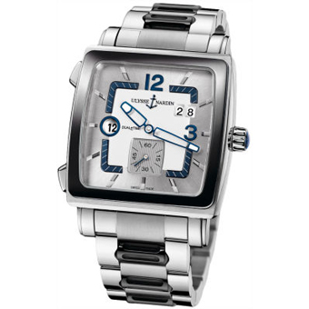 ユリスナルダン スーパーコピー 243-92CER-7M/601 Quadrato Dual Time メンズ 腕時計